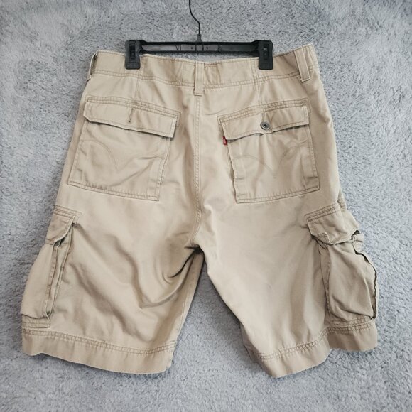 Levi's Mens Shorts Size 36 Cargo Distressed Worn 100% Cotton Beige Y2K - Picture 2 of 12